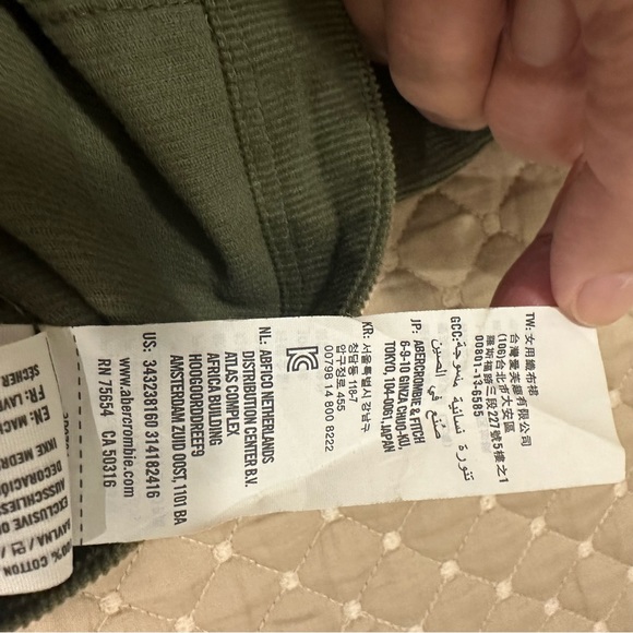 HOLLISTER olive green casual corduroy army buttons mini skirt size M - Picture 6 of 6